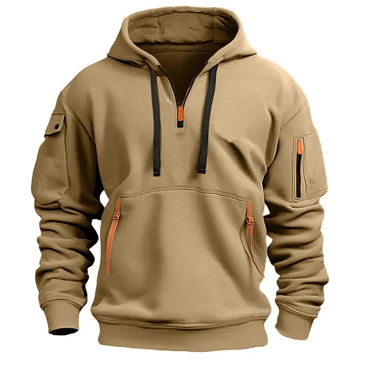 💥【S-5XL】Мъжки есенно-зимен ежедневен спортен суитшърт с качулка и цип с множество джобове💥Високо качество 💥Топлина