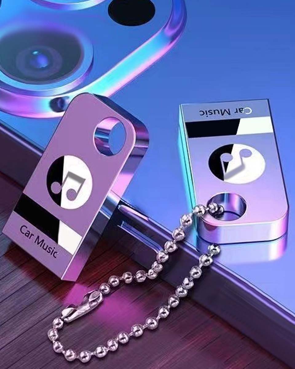 【Music U Disk】Wysokiej jakości pamięć USB z muzyką samochodową (zawiera 8000 utworów, 600 klipów wideo, efekty dźwiękowe 6D)
