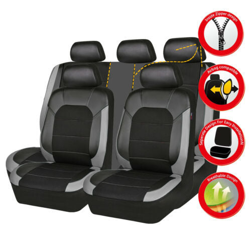 🔥Gran oferta🔥【Compra uno y llévate otro gratis】🚗Funda universal de cuero suave para asiento de coche de cuero empalmado🚗