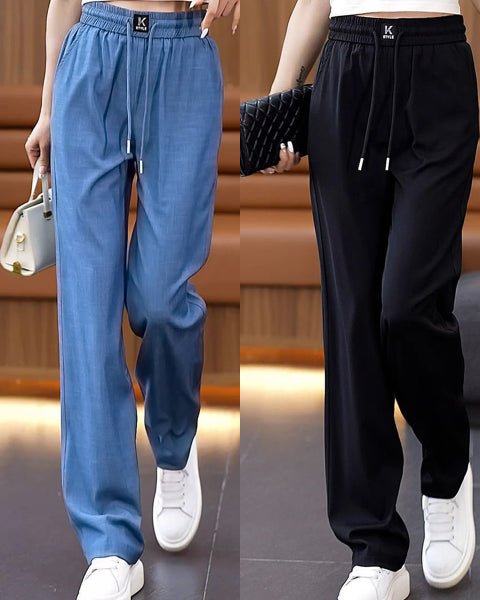 【🔥Nowy model, który jest gorąco sprzedawany】❤️【S-3XL】 Dżinsy z wysokim stanem i szerokimi nogawkami typu Ice Silk