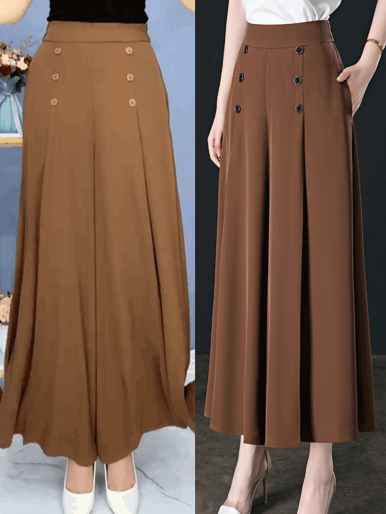 【🔥Hot Sale】💖【M-5XL】Modna ženska suknja širokih nogavica s visokim strukom na draperiju, prozračna, mekana i udobna, nezaobilazan dio vaše ljetne garderobe