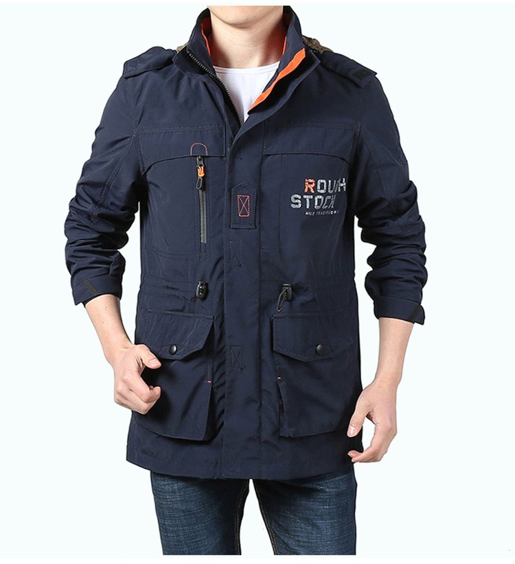 šćNuevo producto en ofertać š„ćM-5XLćChaqueta informal con capucha de longitud media para hombre