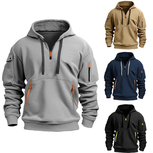 💥【S-5XL】Мъжки есенно-зимен ежедневен спортен суитшърт с качулка и цип с множество джобове💥Високо качество 💥Топлина