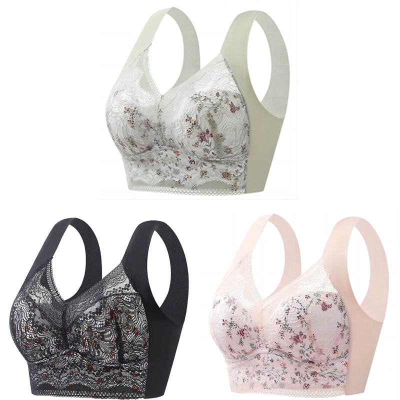 【Producto estrella】【Pack de 3】💕【40 kg-100 kg】Sujetadores de verano para mujer sin costuras, de talla grande, en seda fría. Transpirables y cómodos.