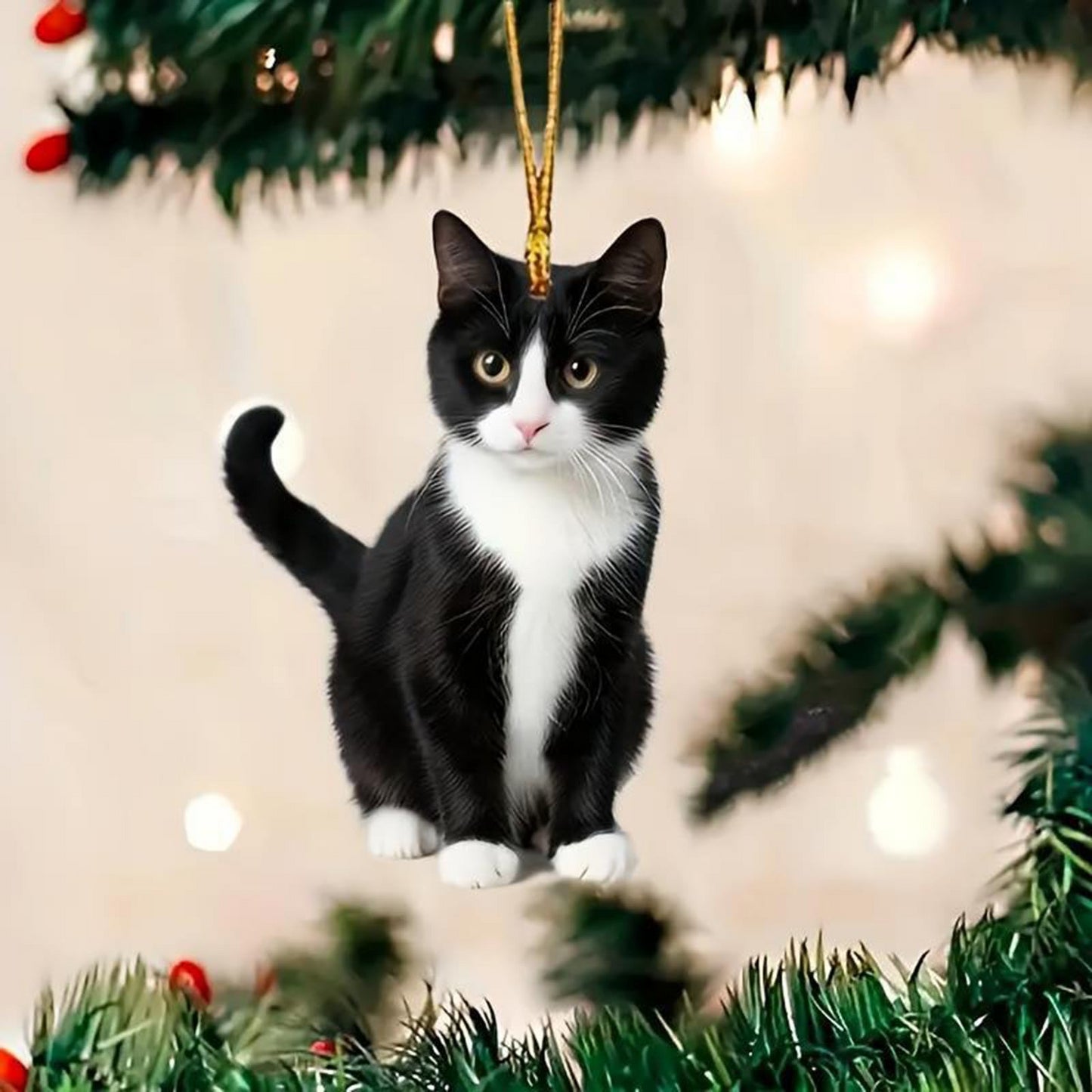 Zadnji dan - 50% popusta 🐱【5 kom】 Novi super slatki akrilni privjesak s mačićem, ukras s ravnim ogledalom, pogodan za unutrašnjost automobila
