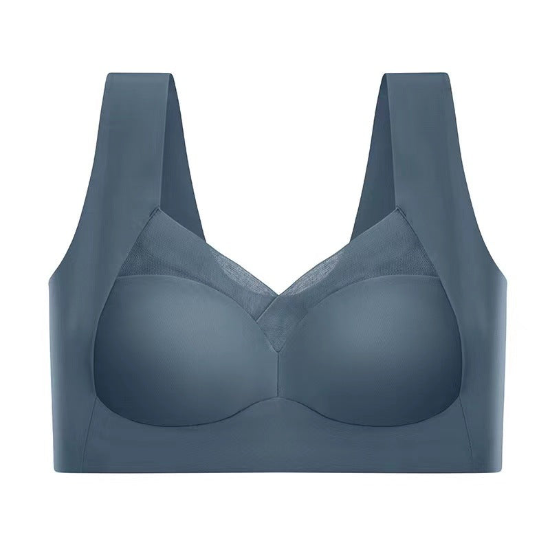 【50% zniżki】Biustonosz push-up z lodowego jedwabiu bez fiszbin, duży rozmiar