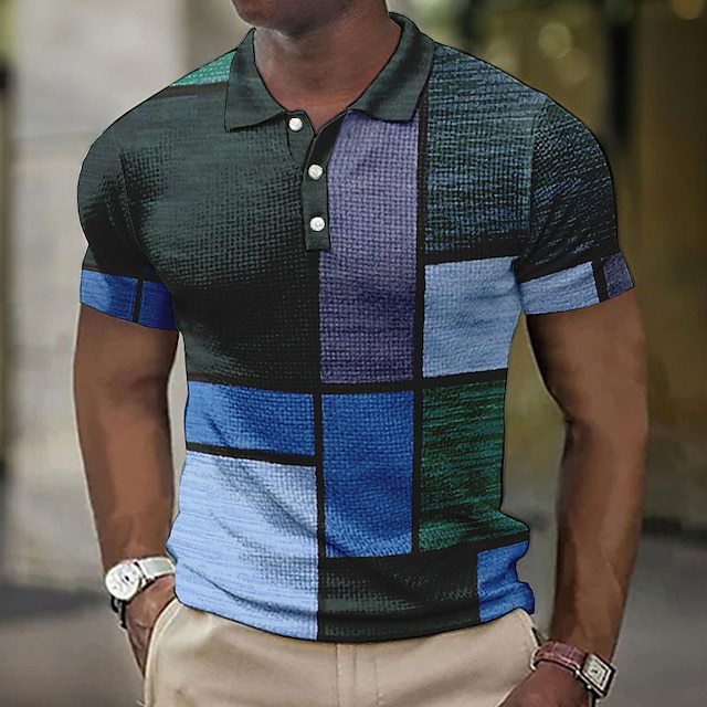 đ„ăArtĂculos para el hogarăđăS-5XLăCamisa POLO informal con estampado geomĂ©trico para hombre 2025, sĂșper fĂĄcil de usar