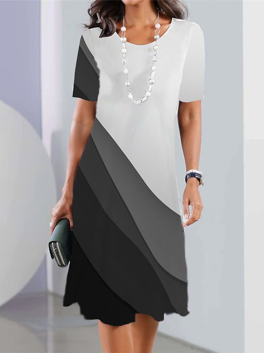 🌷🏆Nowe produkty w gorącej wyprzedaży🌷👗【XS-5XL】2025seksowna sukienka z okrągłym dekoltem i nadrukiem dla kobiet