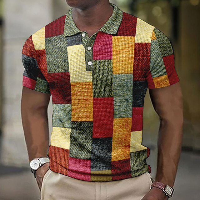 đ„ăArtĂculos para el hogarăđăS-5XLăCamisa POLO informal con estampado geomĂ©trico para hombre 2025, sĂșper fĂĄcil de usar