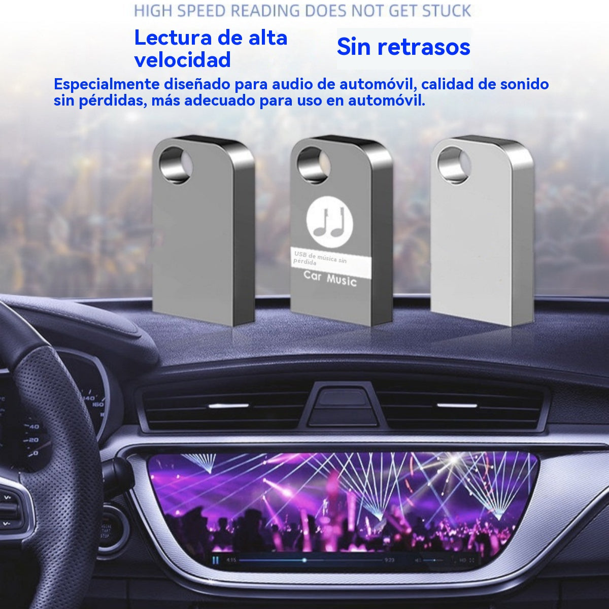 【Гореща разпродажба】🚗🎵🎵 【Музикално USB устройство】 Съхранява 3000 песни, 200 музикални видеоклипа и 6D звукови ефекти.
