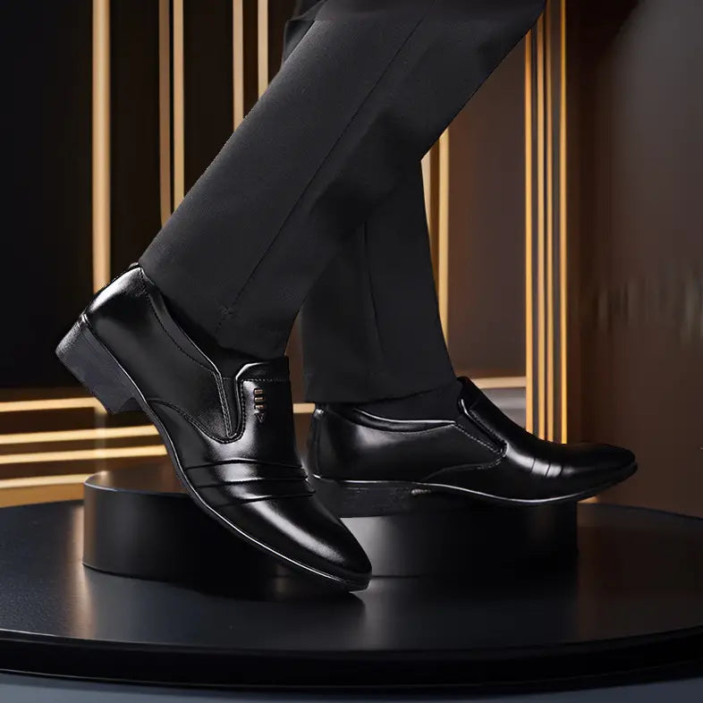 🔥【Zniżka ograniczona czasowo】🔥 Buty męskie skórzane 38–48 – casual i eleganckie, podwyższona podeszwa 2026