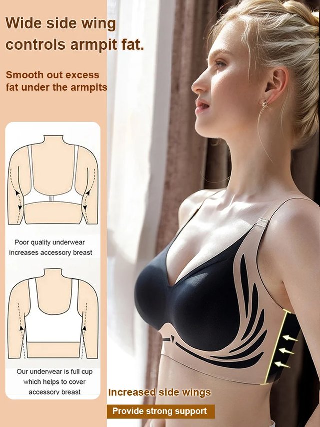 😍🔥【Compra uno y llévate otro gratis】❤️【40-85 kg】Sujetador de una pieza sin aros para mujer