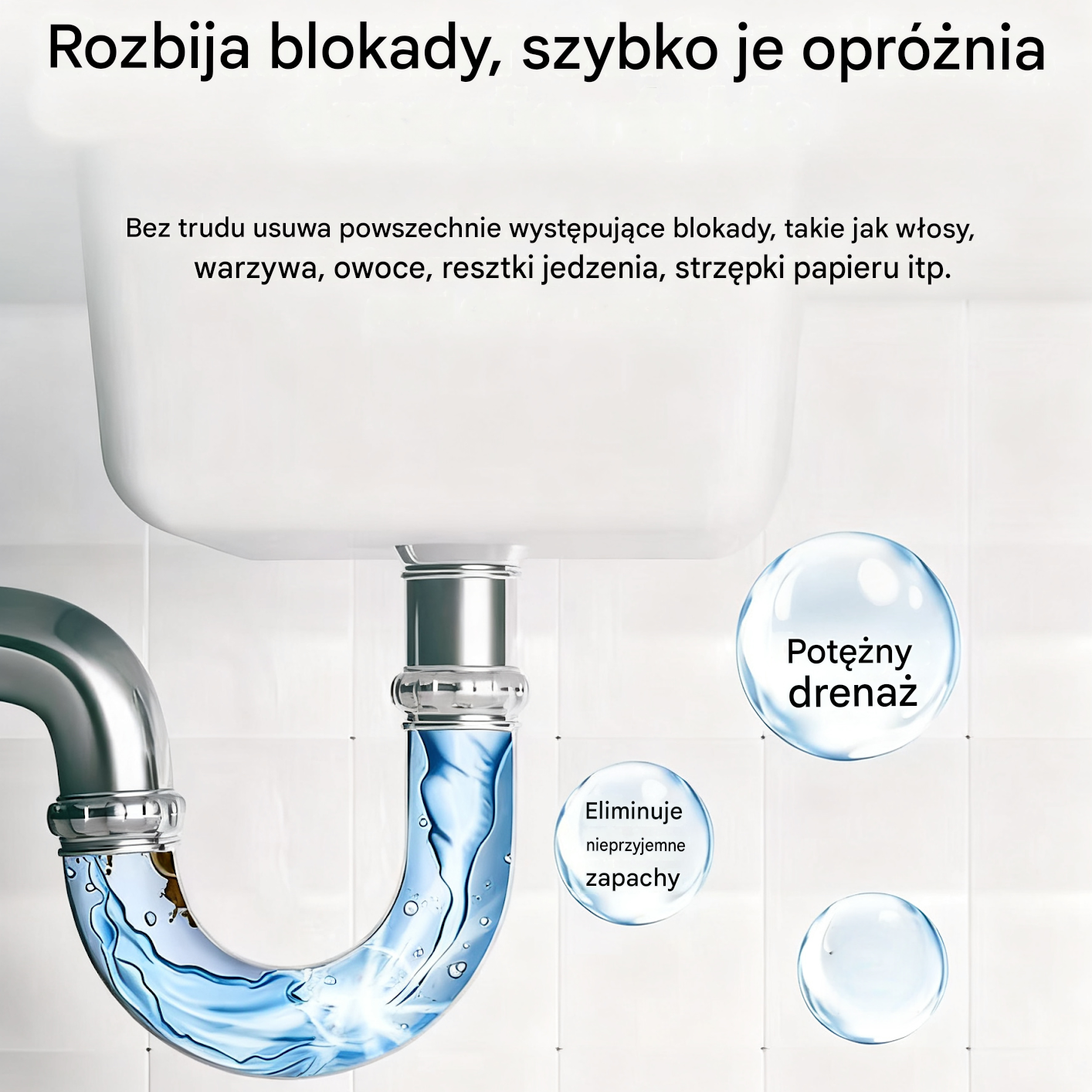 🛁💦【Kup 1, a 2 dostaniesz gratis】🌟Środek do czyszczenia zlewów i odpływów: gęsta piana z rozkładających się ekstraktów i enzymów.