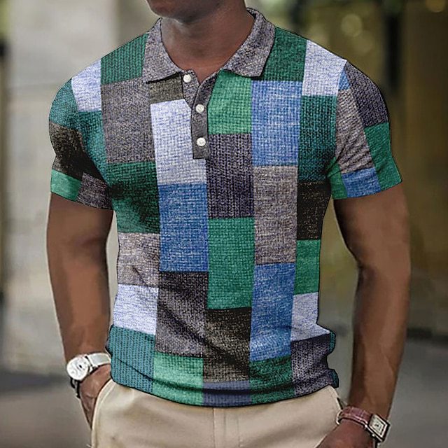 đ„ăArtĂculos para el hogarăđăS-5XLăCamisa POLO informal con estampado geomĂ©trico para hombre 2025, sĂșper fĂĄcil de usar