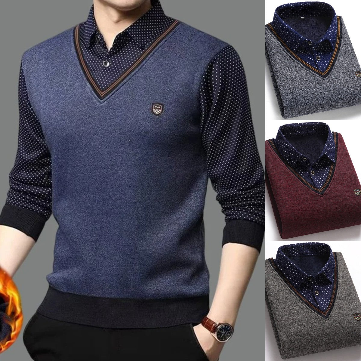 🔥👔【M-4XL】Мъжко есенно-зимно ново кадифено дебело топло плетено яке