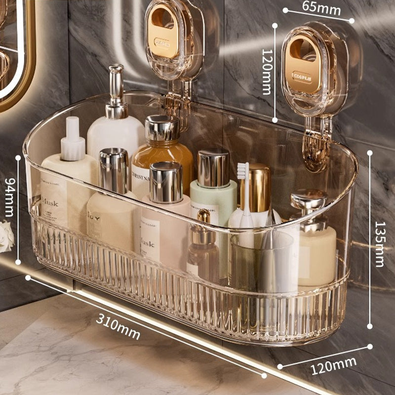 🍽️🧺Estante de almacenamiento con ventosa sin perforaciones, escurridor de pared para cocina y baño