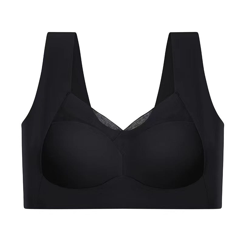 【50% zniżki】Biustonosz push-up z lodowego jedwabiu bez fiszbin, duży rozmiar