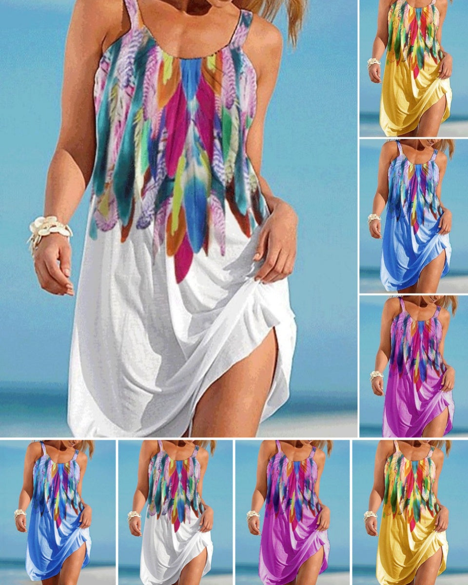 🥰🌷【S-5XL】Ženska ljetna haljina za plažu s printom🌷Moderna i ležerna🌷Prekrasna