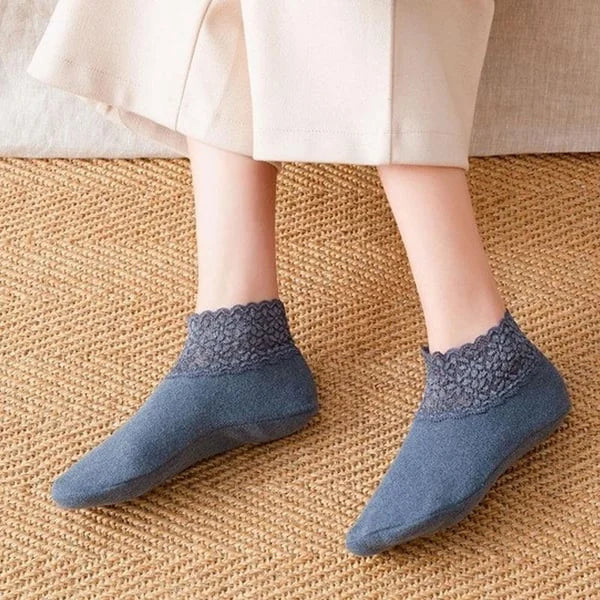 🥰🧦【8 чифта】🧦Ежедневни дамски спортни чорапи с дезодорант и абсорбиращи потта дантелени чорапи⚡Плътни и топли, могат да се носят и през зимата