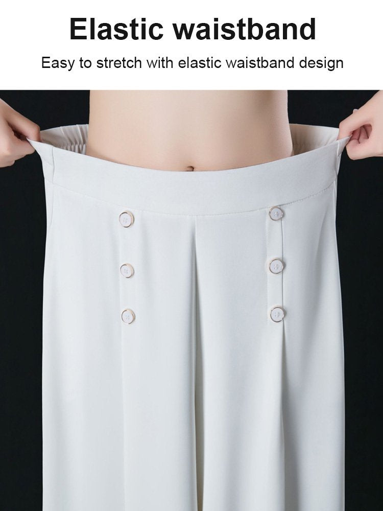 【🔥Hot Sale】💖【M-5XL】Modna ženska suknja širokih nogavica s visokim strukom na draperiju, prozračna, mekana i udobna, nezaobilazan dio vaše ljetne garderobe