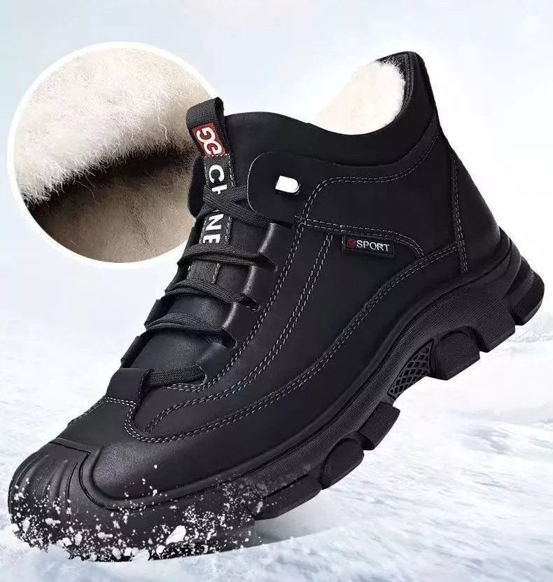 Venta caliente 🔥🍂2025 zapatos casuales de alta gama de invierno para hombres, zapatos de algodón grueso, cálidos y engrosados de terciopelo, zapatos de senderismo antideslizantes para exteriores