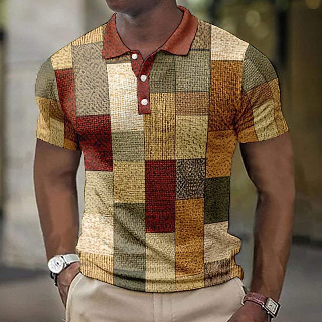 đ„ăArtĂculos para el hogarăđăS-5XLăCamisa POLO informal con estampado geomĂ©trico para hombre 2025, sĂșper fĂĄcil de usar