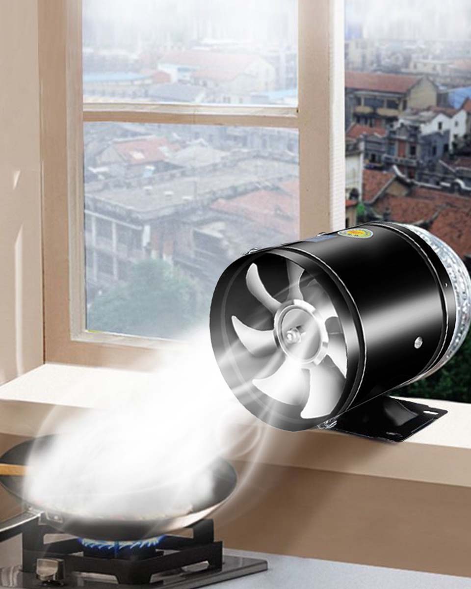 📢💥📽Potente extractor cilíndrico, ⚡Reducción de ruido de graves, ⚡Buena calidad, ⚡Ahorro de energía, ventilación por extracción🧊, adecuado para restaurantes, cocinas, baños, supermercados, oficinas,