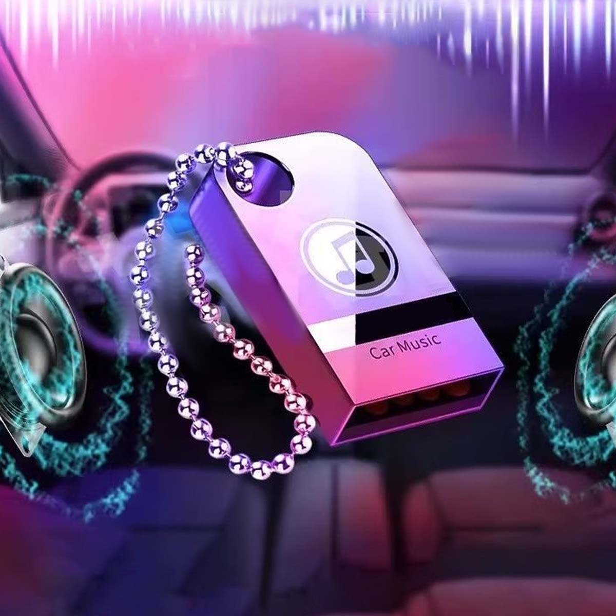 【Music U Disk】Wysokiej jakości pamięć USB z muzyką samochodową (zawiera 8000 utworów, 600 klipów wideo, efekty dźwiękowe 6D)