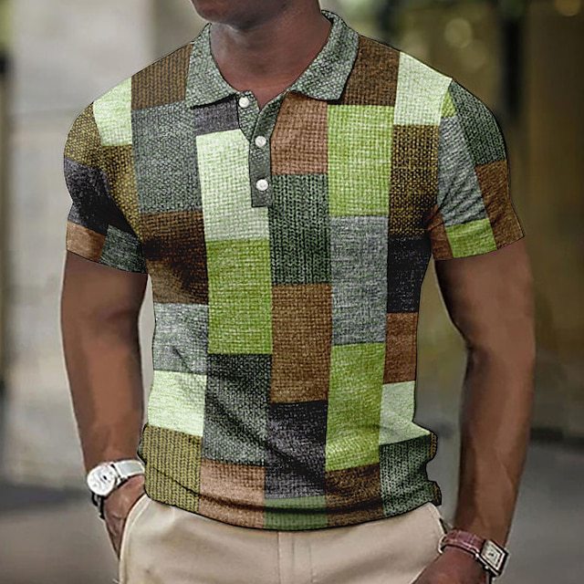 đ„ăArtĂculos para el hogarăđăS-5XLăCamisa POLO informal con estampado geomĂ©trico para hombre 2025, sĂșper fĂĄcil de usar