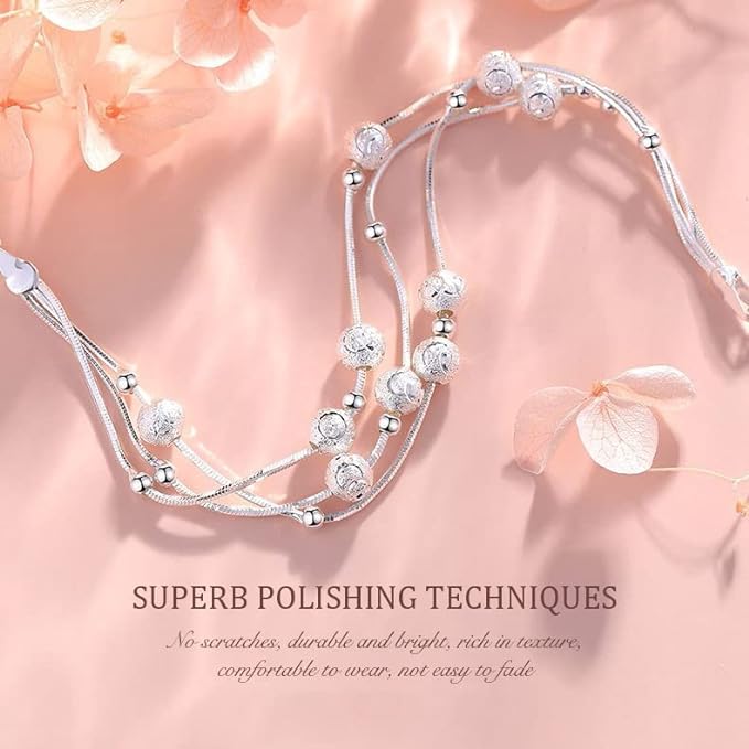 🍨【Compre 1 y obtenga 1 gratis】🧊 Pulsera creativa y minimalista de plata 999 con cuentas de la suerte “Tres vidas, tres mundos” brillantes, pulsera de plata para mujer