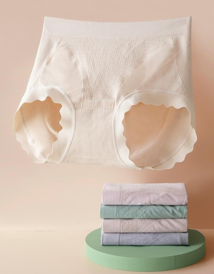✨💖【Compre 4 y obtenga 4 gratis】🩲【40-90KG】Ropa interior antibacteriana avanzada de cintura alta para mujer de color sólido