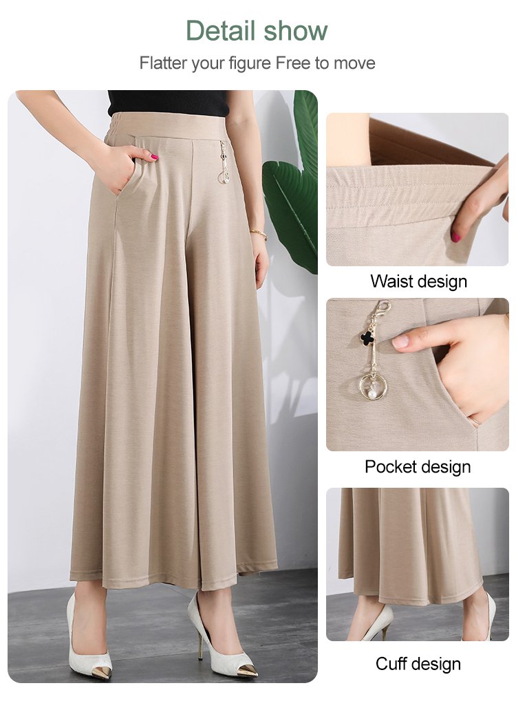 【50% DE DESCUENTO】❤️【Compra uno y llévate otro gratis】❤️【M-5XL】Pantalones cortos de seda helada de pierna ancha de verano para mujer 2025