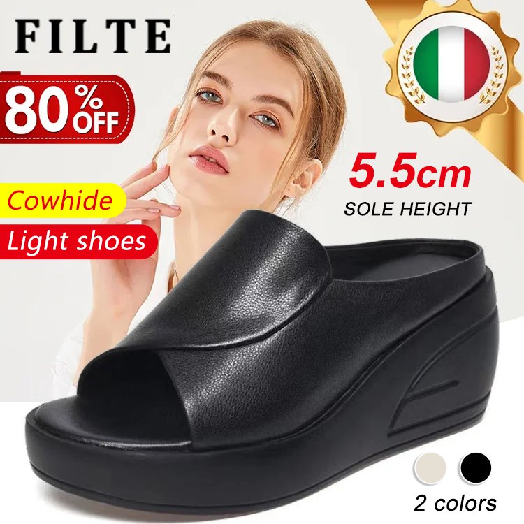 💥【35-42】💥Kapcie retro na koturnie z miękką podeszwą
