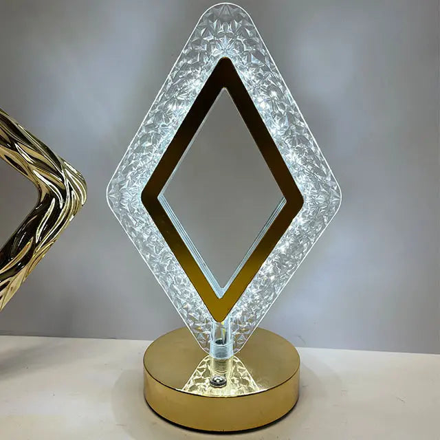 📢📢 Sleva 50 %! ✨ Skleněné noční světlo s geometrickým designem: dotykové ovládání, 3 barvy, nabíjení přes USB, 🏠 útulné osvětlení do ložnice.