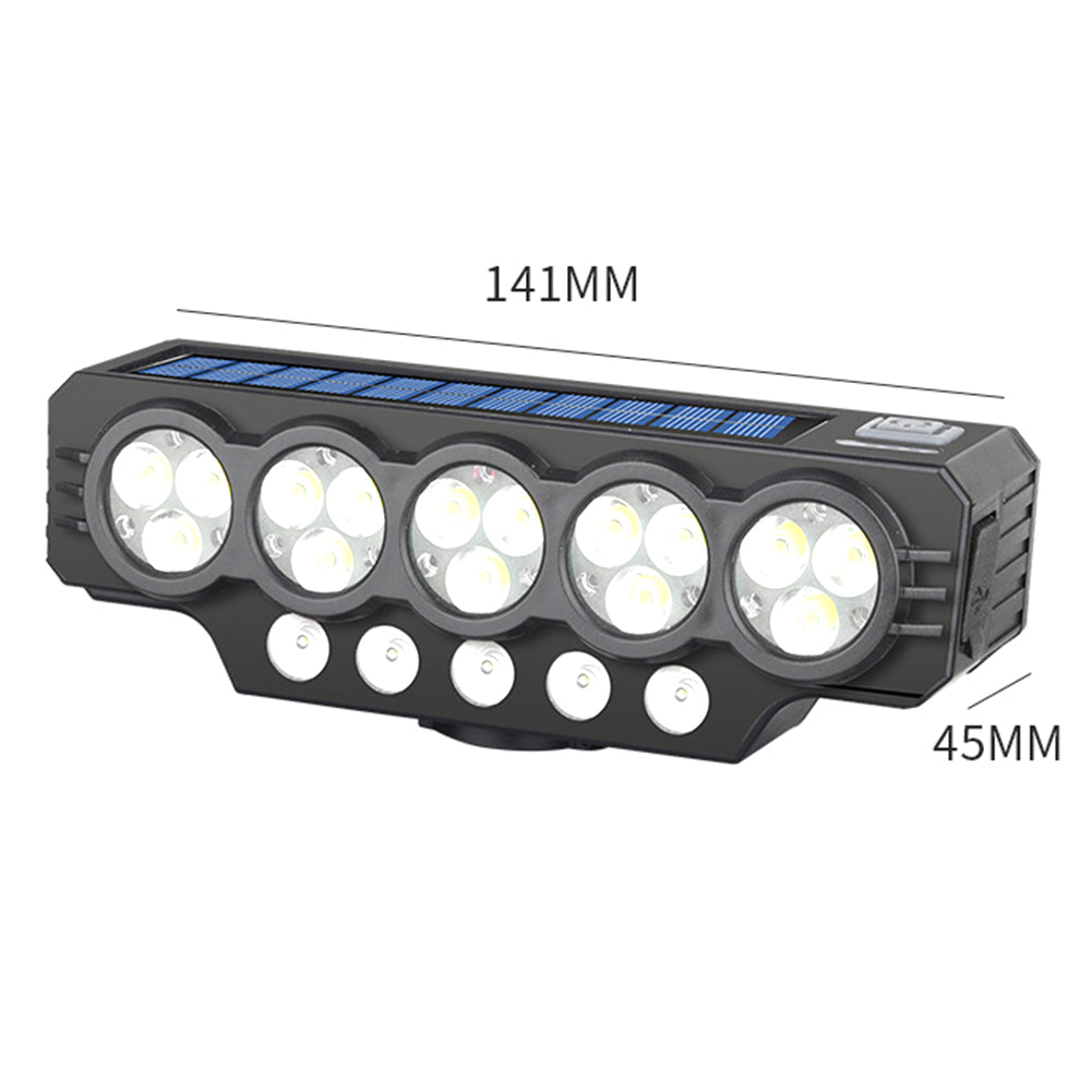 🔥Odlična ponuda🚨 Solarna biciklistička svjetiljka s prednjim nosačem, USB punjenjem i zvučnikom, visoka svjetlina, noćno svjetlo za dugotrajnu vožnju biciklom