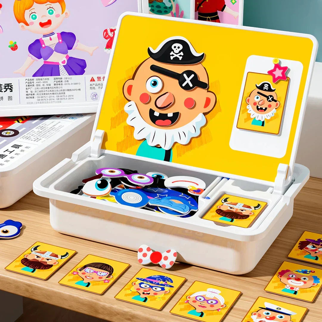 🧒Juego de bloques de construcción magnéticos de dibujos animados educativos para niños🧩Los rompecabezas educativos para niños permiten que los bebés aprendan mientras se divierten.