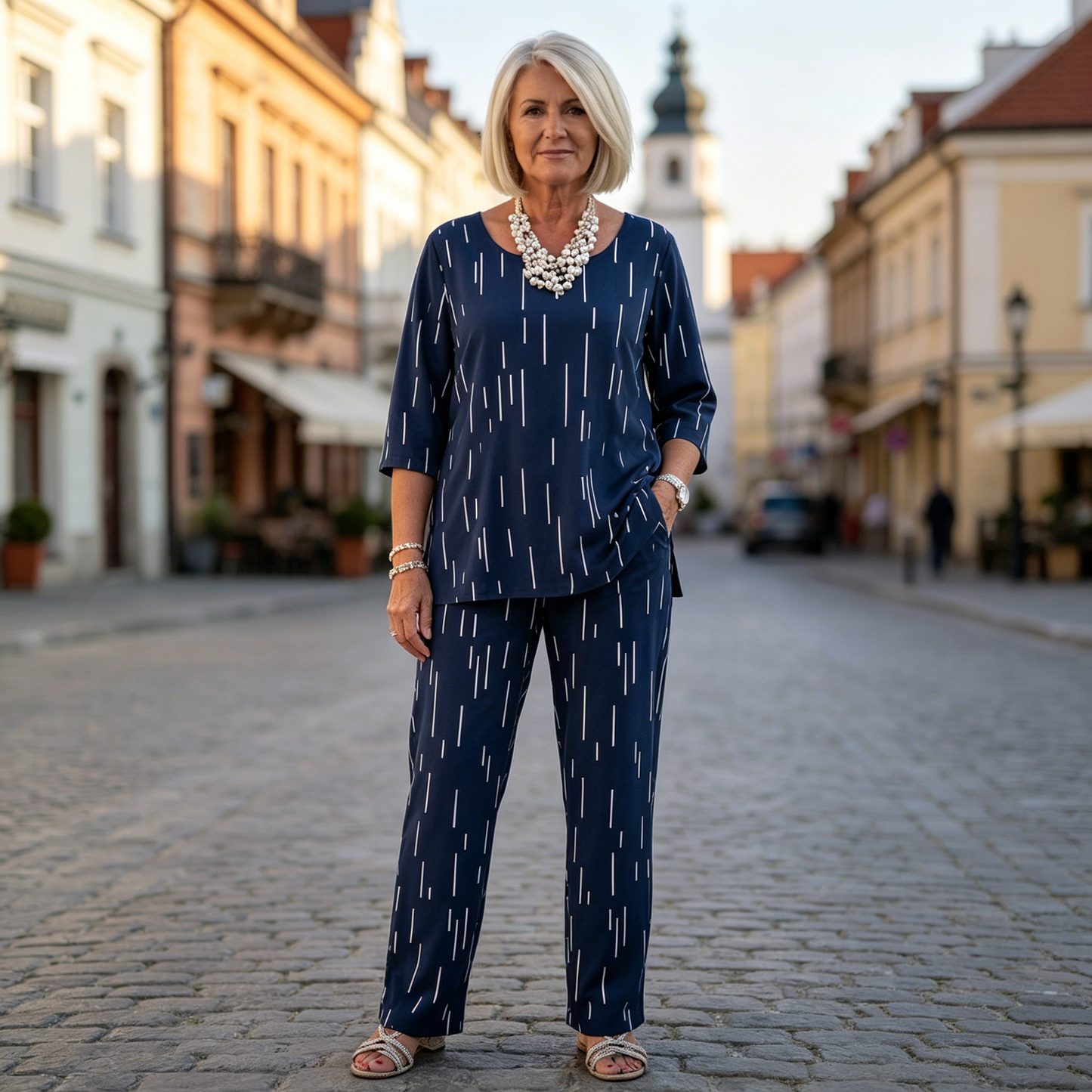💥🔥【Top + spodnie】【40-110 kg】Wiosna i lato, nowy fason, okrągły dekolt, rękaw ćwierć, luźny dwuczęściowy komplet
