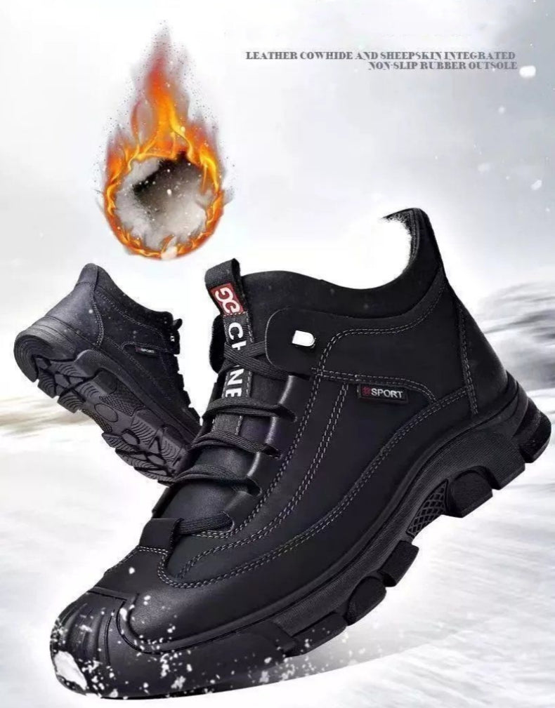 Venta caliente 🔥🍂2025 zapatos casuales de alta gama de invierno para hombres, zapatos de algodón grueso, cálidos y engrosados de terciopelo, zapatos de senderismo antideslizantes para exteriores