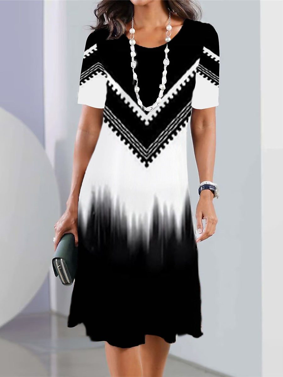 🌷🏆Nowe produkty w gorącej wyprzedaży🌷👗【XS-5XL】2025seksowna sukienka z okrągłym dekoltem i nadrukiem dla kobiet