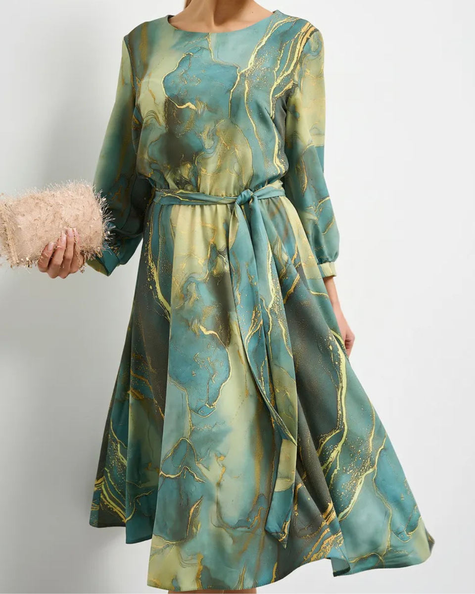 👗【Proljetna vila】elegantna zelena haljina s dugim rukavima i suknjom🌸💃