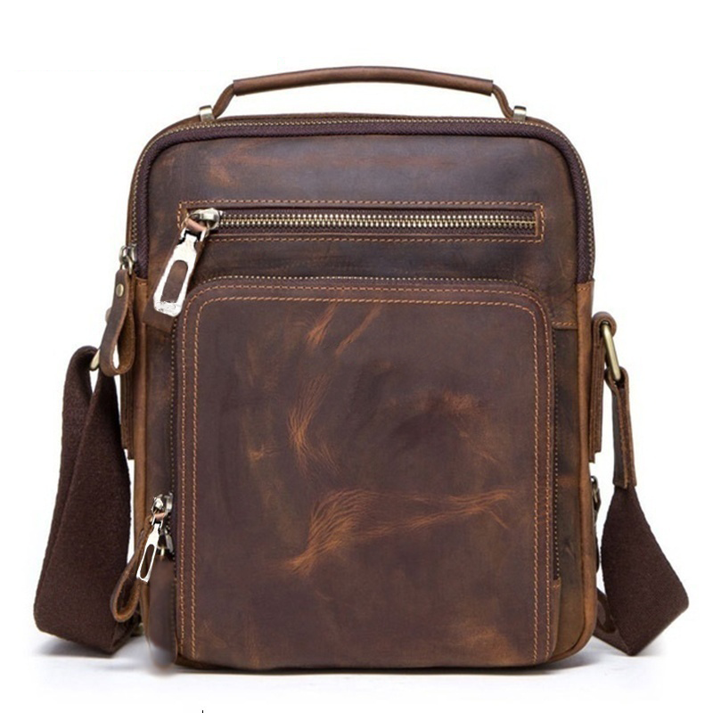 🔥👜【Bestseller!✨】【50% zniżki✨】👍🎁Męska torba na ramię z prawdziwej skóry: swobodna i stylowa, lekka i praktyczna, niezbędny dodatek do pracy.