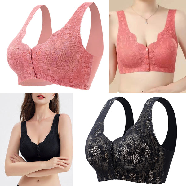 😍Proljetna rasprodaja - 49% popusta😍💥【2 komada】Ženski bežični grudnjak s prednjim gumbima, Traceless Ice Silk