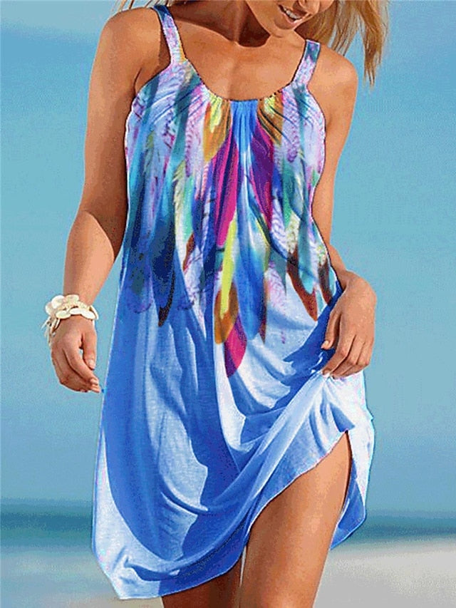 🥰🌷【S-5XL】Ženska ljetna haljina za plažu s printom🌷Moderna i ležerna🌷Prekrasna