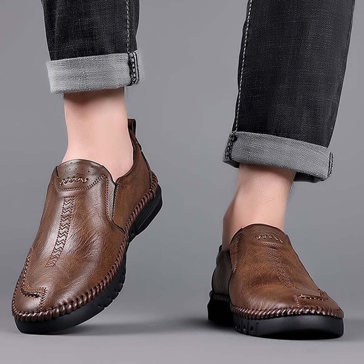 Descuentos por tiempo limitado 👞【39-44】Zapatillas deportivas casuales para hombre 2025, fabricadas en piel auténtica, con suela suave, antideslizantes, transpirables