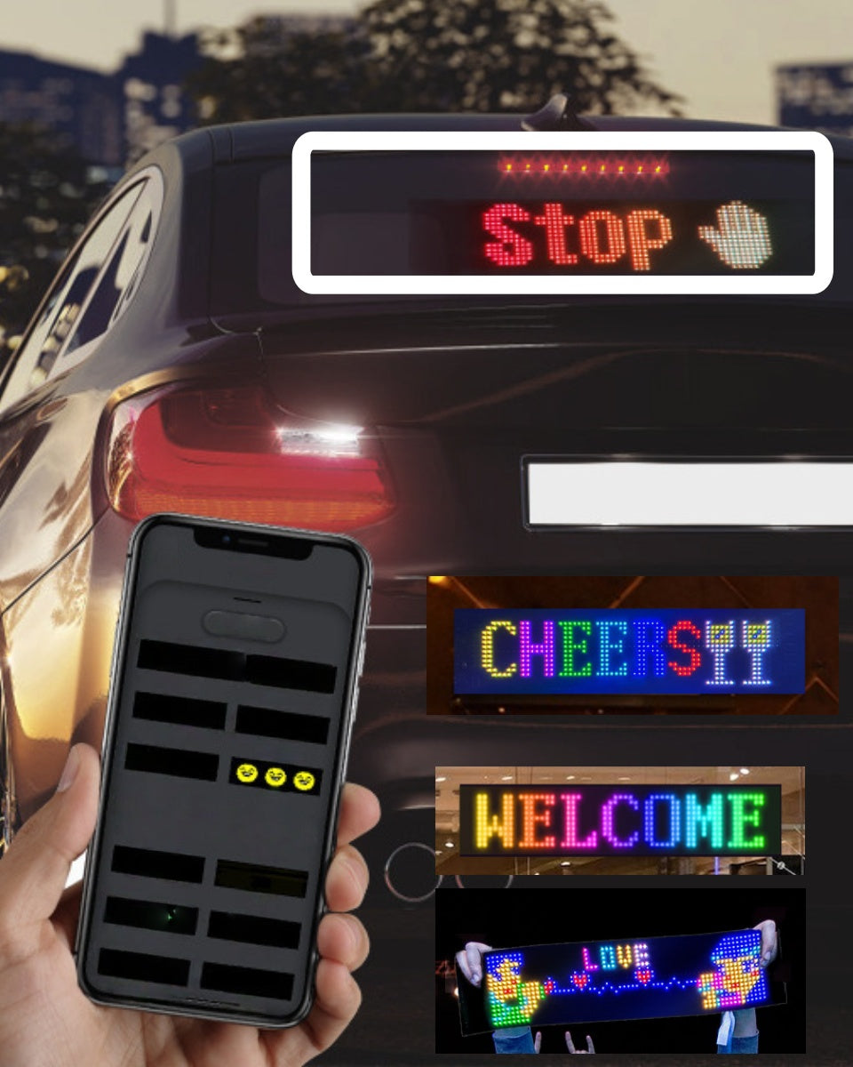 💡🎫Ultra tanka i fleksibilna meka LED zaslonska ploča za automobil.Fleksibilna savitljivost i vodootporan. Može se koristiti za podsjetnike s emotikonima za automobile, koncertne transparente i zabavne ukrase za rođendan.