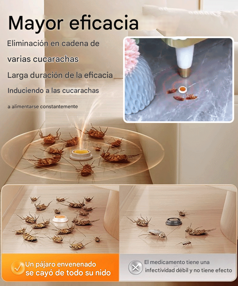 🔥【Compra 3 cajas y llévate 2 gratis.】Parche de cebo de gel fuerte para matar cucarachas.Abre la tapa y úsalo inmediatamente para eliminar nidos de cucarachas.