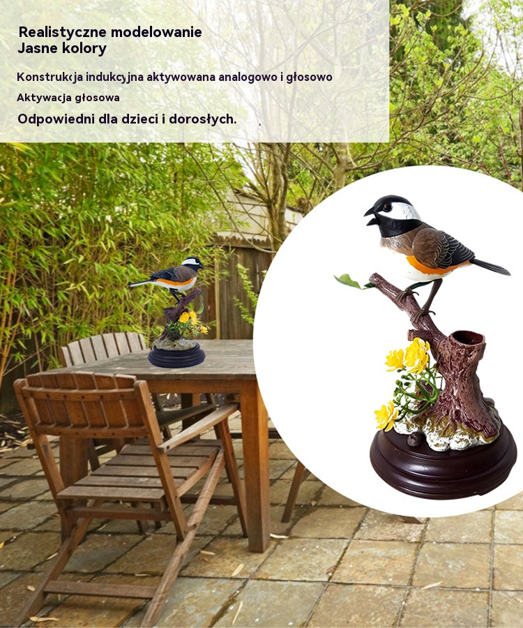 🦜🐦Symulacja sterowana głosem, kreatywne, urocze ozdoby ptaków sterowane głosem, dekoracyjne ozdoby na biurko