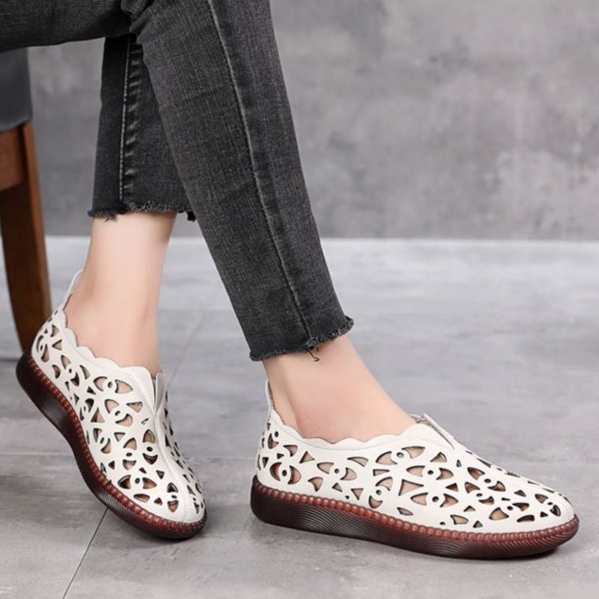 💛🧡【35-42】Zapatos planos casuales transpirables y huecos para mujer, de moda sencilla, de verano 2025