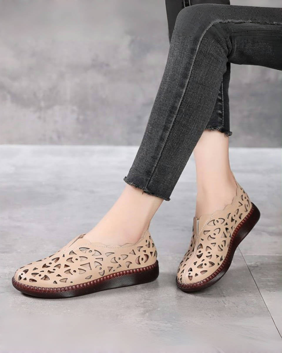 💛🧡【35-42】Zapatos planos casuales transpirables y huecos para mujer, de moda sencilla, de verano 2025