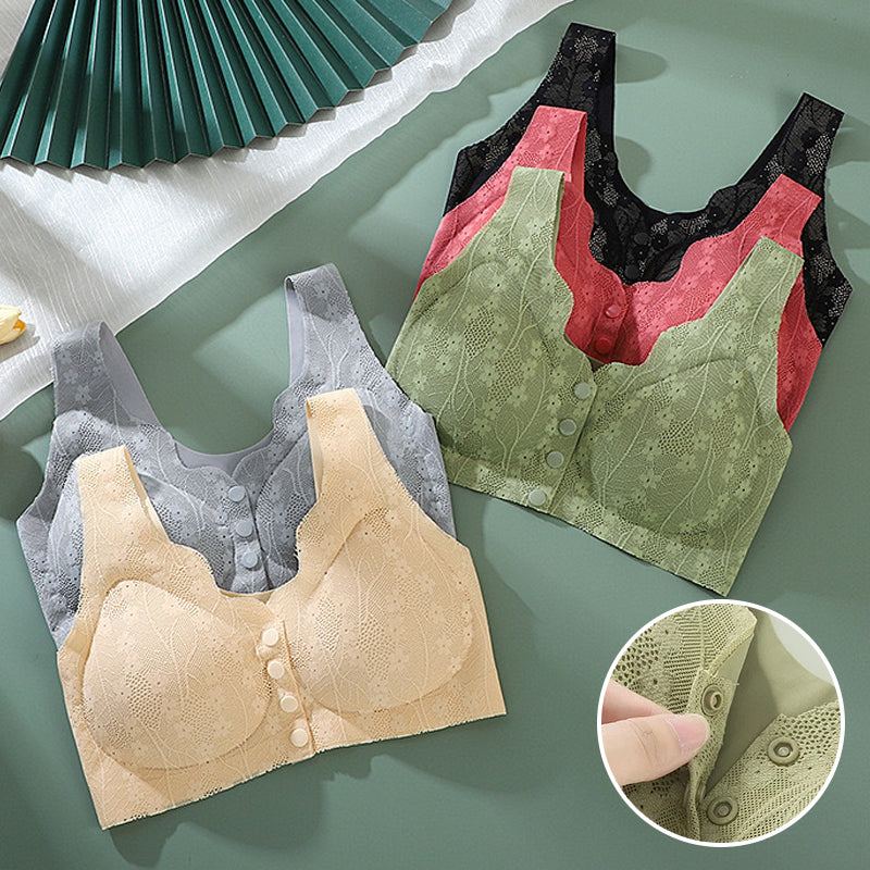 😍Proljetna rasprodaja - 49% popusta😍💥【2 komada】Ženski bežični grudnjak s prednjim gumbima, Traceless Ice Silk